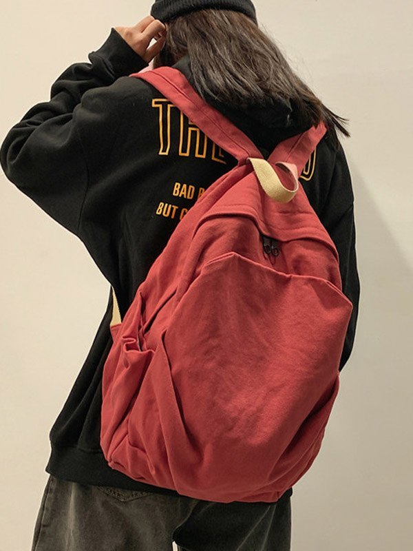 Vintage Wash College School Backpack-2