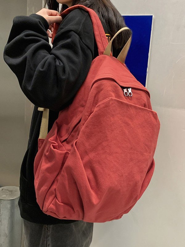 Vintage Wash College School Backpack-1