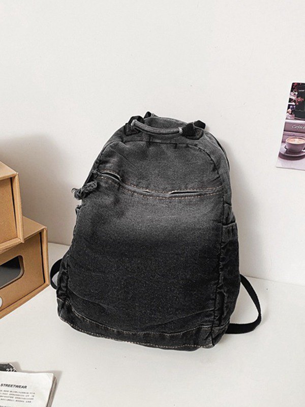 Gradient Vintage Wash Denim Backpack-5